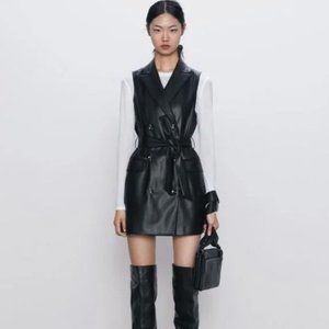 Zara Leather Vest Dress